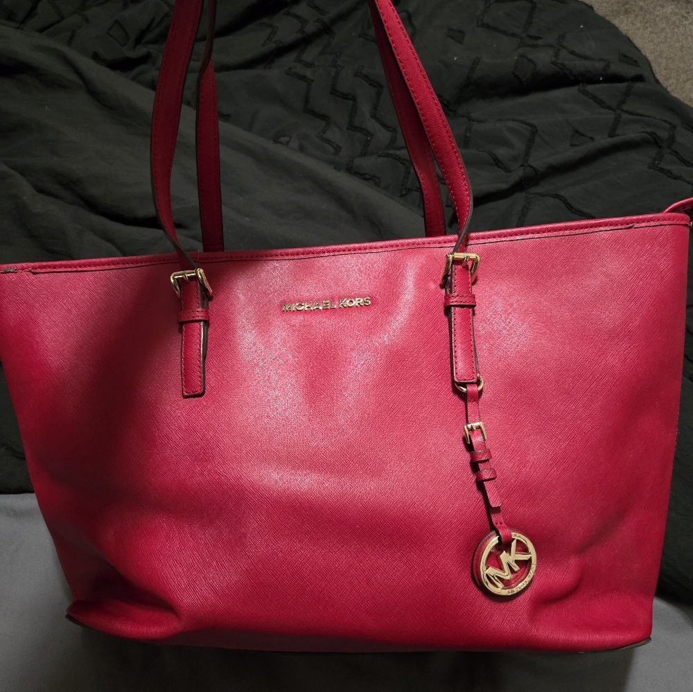 Michael Kors Red Saffiano Leather Tote